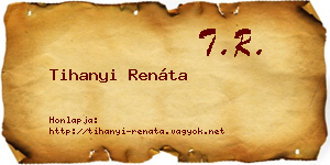 Tihanyi Renáta névjegykártya